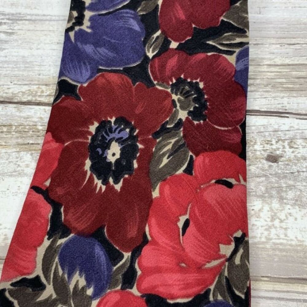 Guy Laroche Paris Monsieur 100% Silk Floral Tie Designer Mens Necktie - Picture 4 of 6